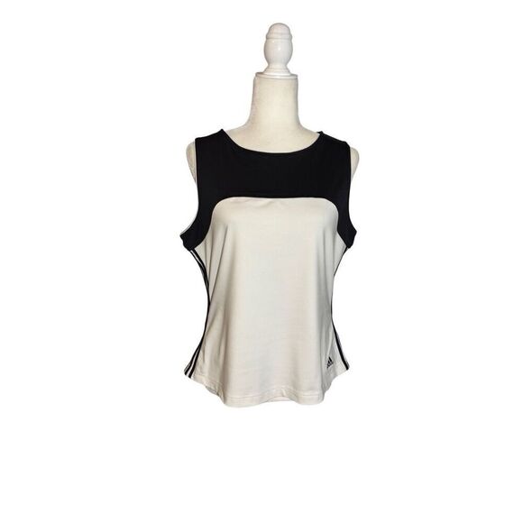 Adidas Climalite white/black athletic tank - L - Picture 1 of 8